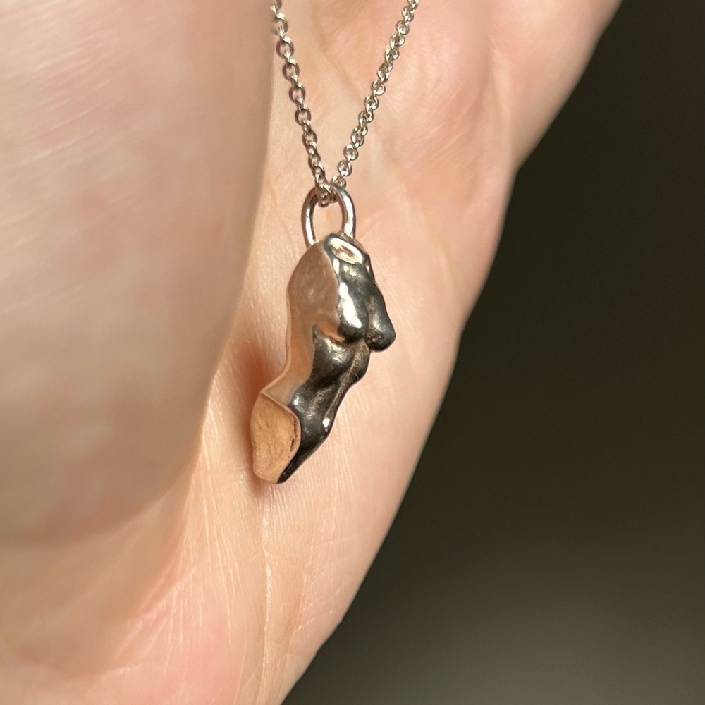 Sterling silver Vermeat bust necklace